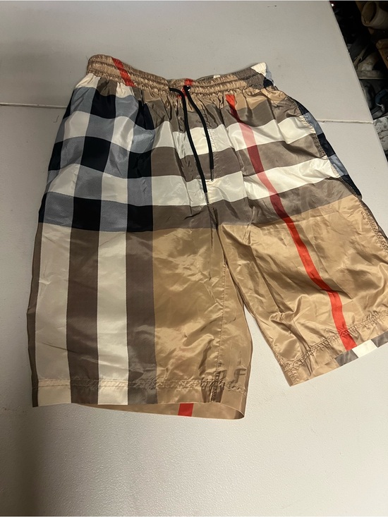 Burberry Other - Burberry Men's Plaid Athletic Shorts in Tan, Black, White and Red